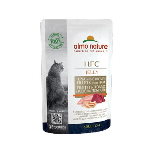 Almo Nature HFC Jelly Kattenvoer - Maaltijdzakje - Tonijn, Kip En Ham - Afbeelding 2