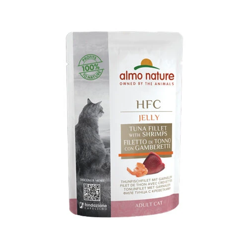 Almo Nature HFC Jelly Kattenvoer - Maaltijdzakje - Tonijnfilet En Garnalen - Afbeelding 2
