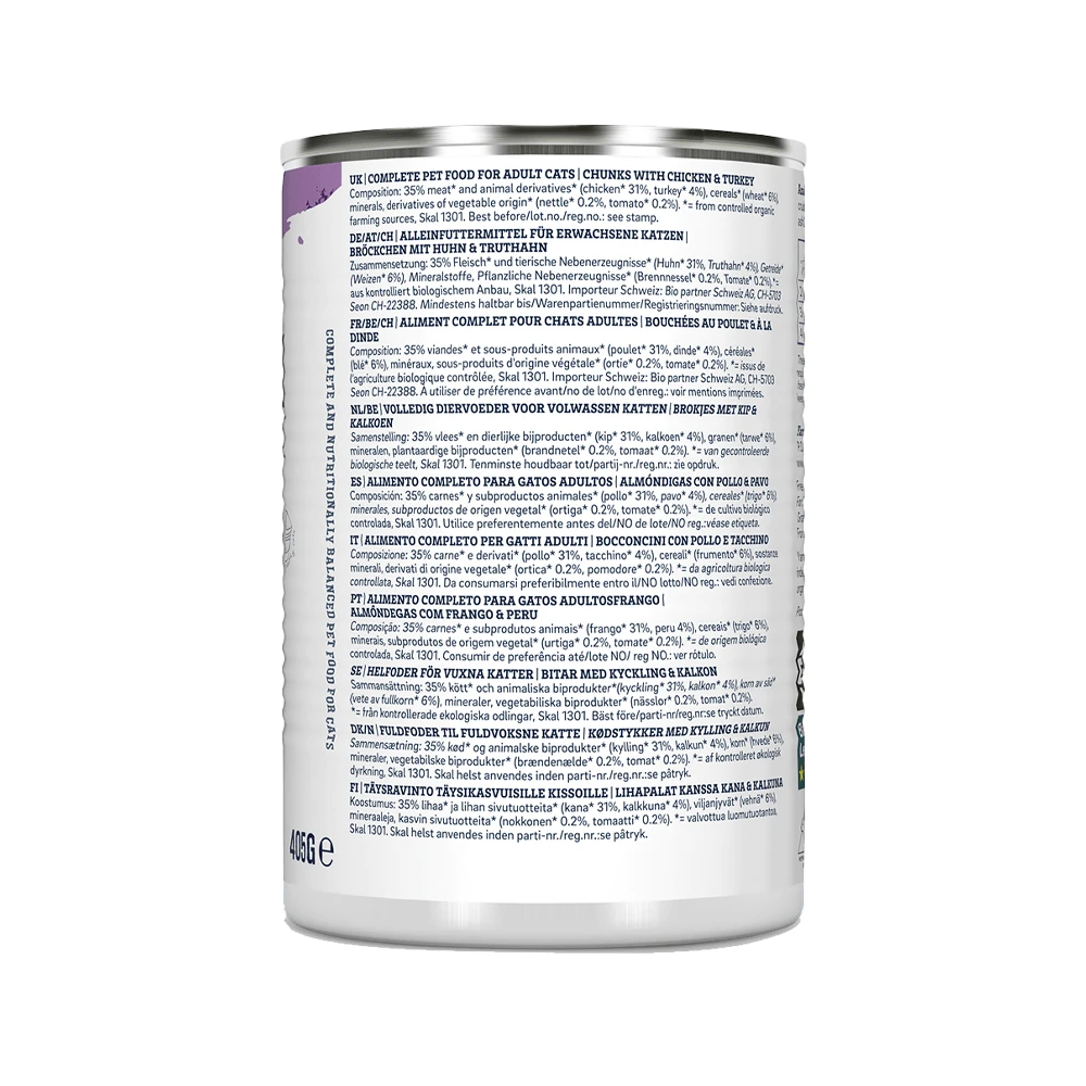 Yarrah - Natvoer Kat Blik Chunks Met Kip & Kalkoen Bio - Afbeelding 6