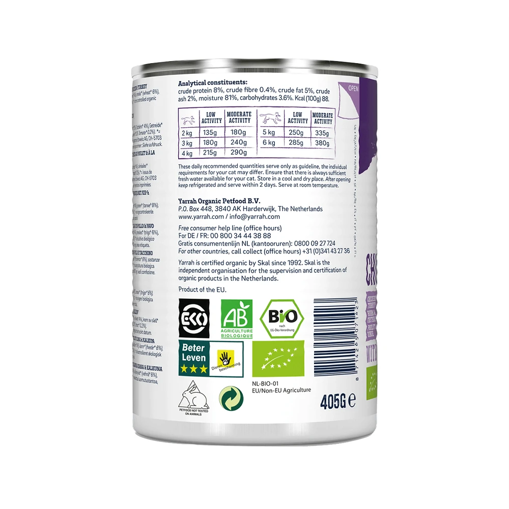 Yarrah - Natvoer Kat Blik Chunks Met Kip & Kalkoen Bio - Afbeelding 7