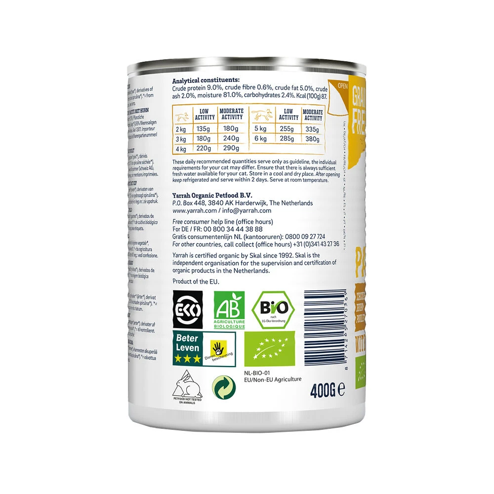 Yarrah - Natvoer Kat Blik Paté Met Kip Bio - Afbeelding 7